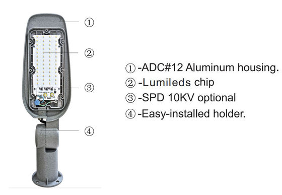 10KV Surge Protection IP65 LED Street Light Adjustable Rod Installer 20000lm
