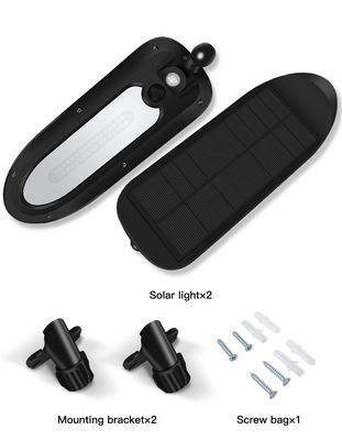 2W PIR ABS Integrated Solar Street Lights Wall Mounted 2600mAh Adjustable